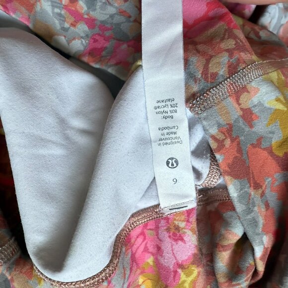Like new Lululemon align leggings floral US6 Rare pink orange shades - Picture 6 of 8